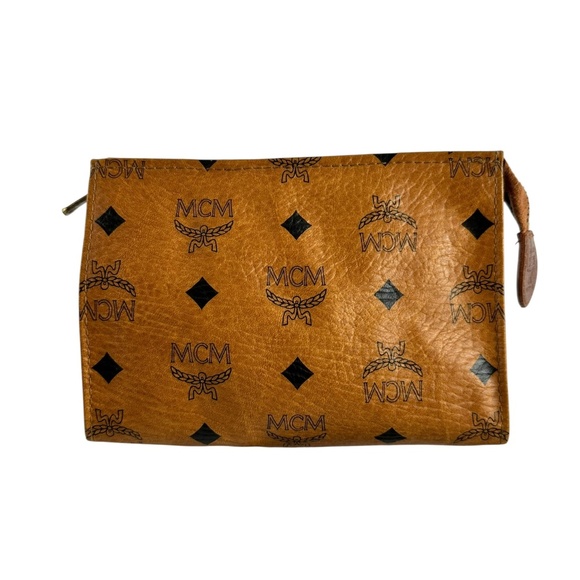 Genuine Vintage MCM Champagne Cosmetics Clutch Bag Toiletry Authenticated - Picture 1 of 14
